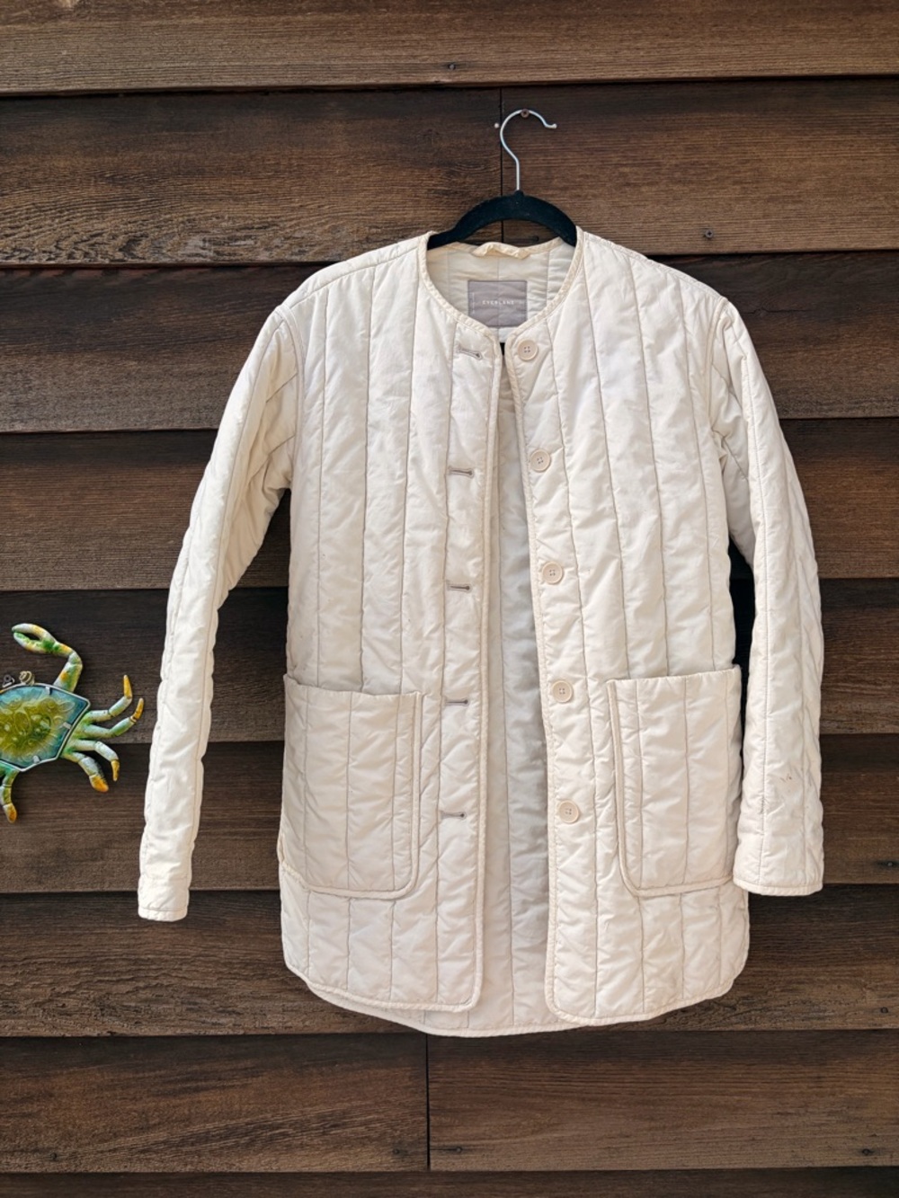 Everlane Quilted Cream Jacket